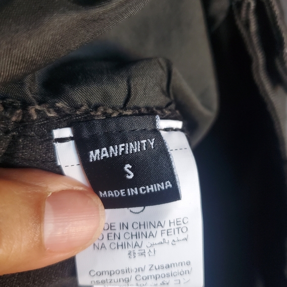 Manfinity Denim Baggy Jeans Charcoal Black Loose Fit High-waisted Men's Small - Picture 9 of 15